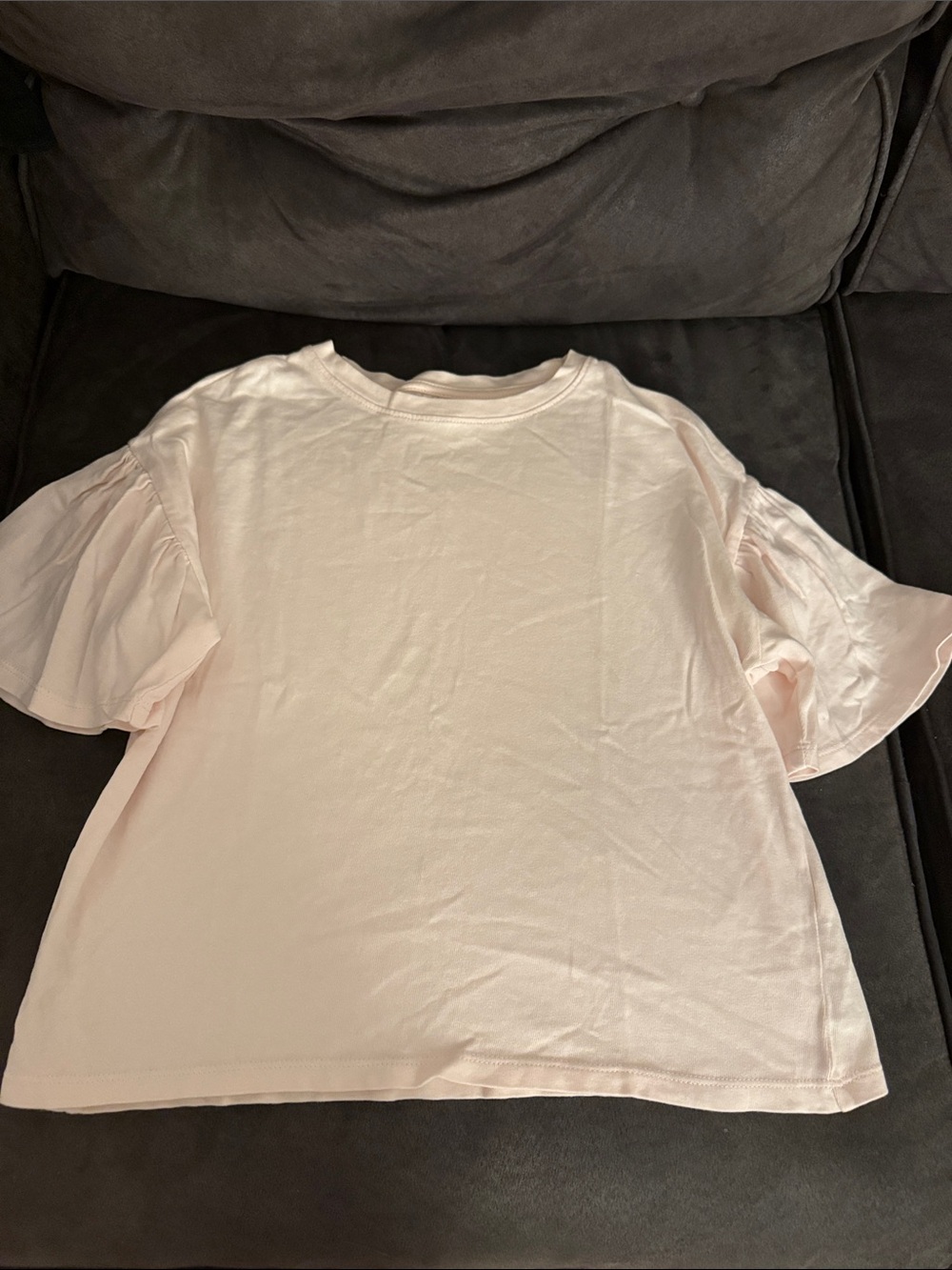 Zara Pale Pink flutter sleeve Tee